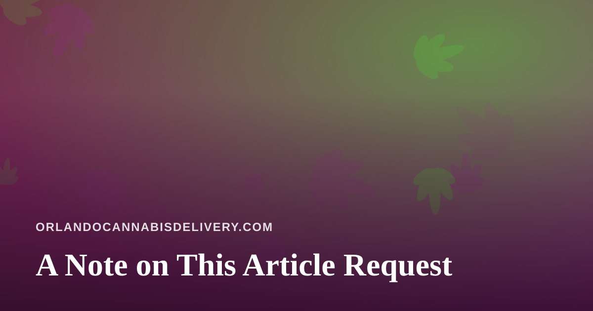 A Note on This Article Request